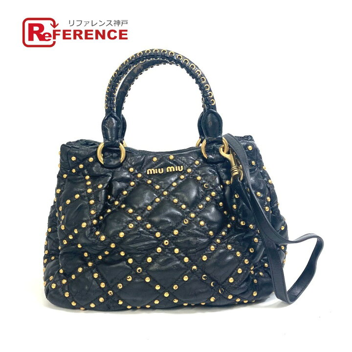 楽天市場】MIUMIU ミュウミュウ キルティング スタッズ カバン 2WAY  