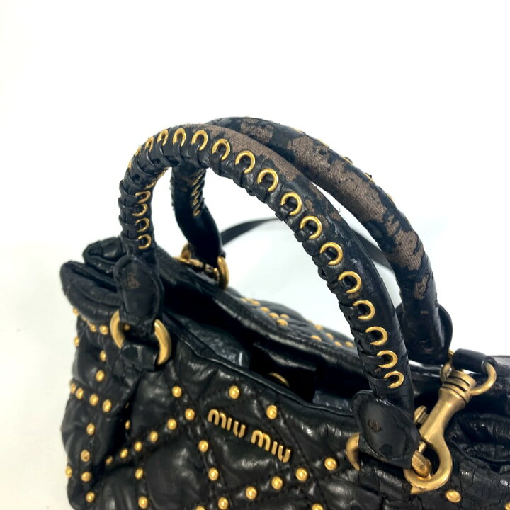 楽天市場】MIUMIU ミュウミュウ キルティング スタッズ カバン 2WAY  