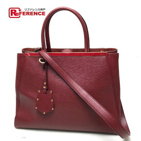 FENDI フェンディ 8BH250 トゥージュール カバン ハンドバッグ ショルダーバッグ ハンドバッグ レザー レディース ダークレッド 【中古】トートバッグ