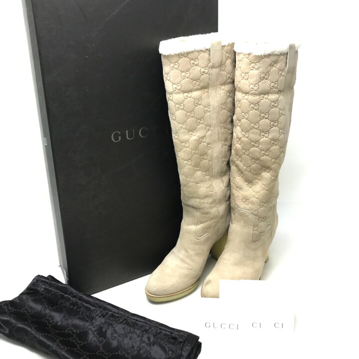 楽天市場】GUCCI グッチ GG スエード ロングブーツ 靴 シューズ ブーツ 
