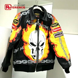 Supreme シュプリーム ゴーストライダー Leathers Ghost Rider Jacket シュプリームxバンソン ライダースジャケット レザー ブラックxマルチカラー メンズ 未使用【中古】