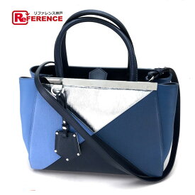 FENDI フェンディ 8BH253 PETITE 2 JOURS プチ トゥージュール カバン ハンドバッグ ショルダーバッグ ハンドバッグ レザー レディース ブルー 【中古】カバン 鞄