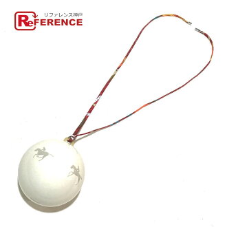 Hermes Hermes Necklace Boule De Noel Ball Accessories Choker Silk Plastic Vanilla X Multicolored Ladys Mint Condition