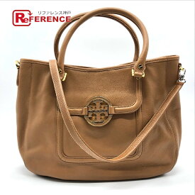 Tory Burch トリーバーチ アマンダ ハンドバッグ カバン ショルダーバッグ トートバッグ レザー レディース キャメルブラウン 【中古】