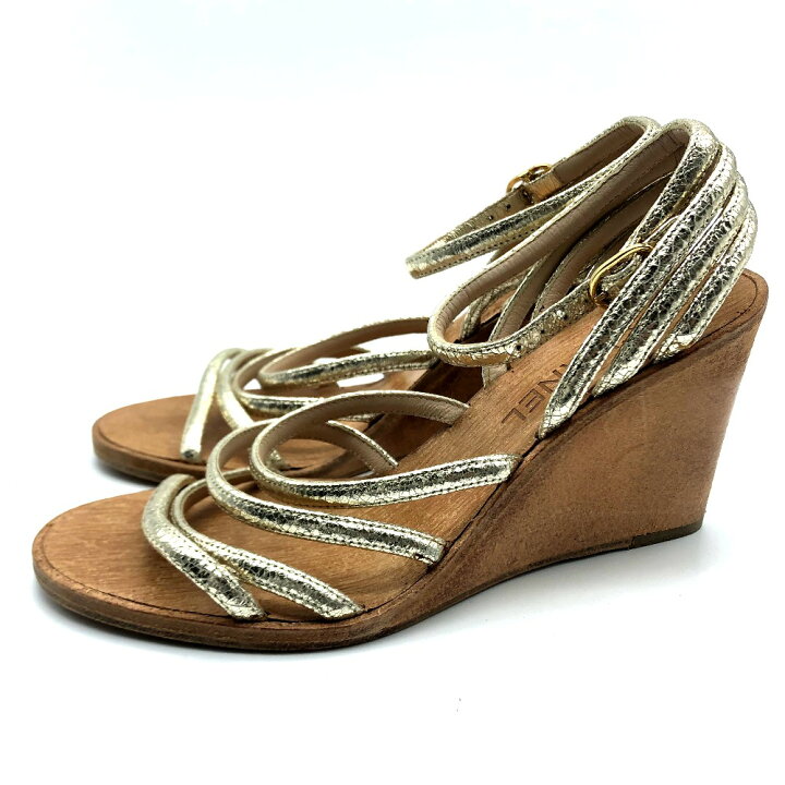 楽天市場】CHANEL シャネル CC ココマーク ウッドソール サンダル  