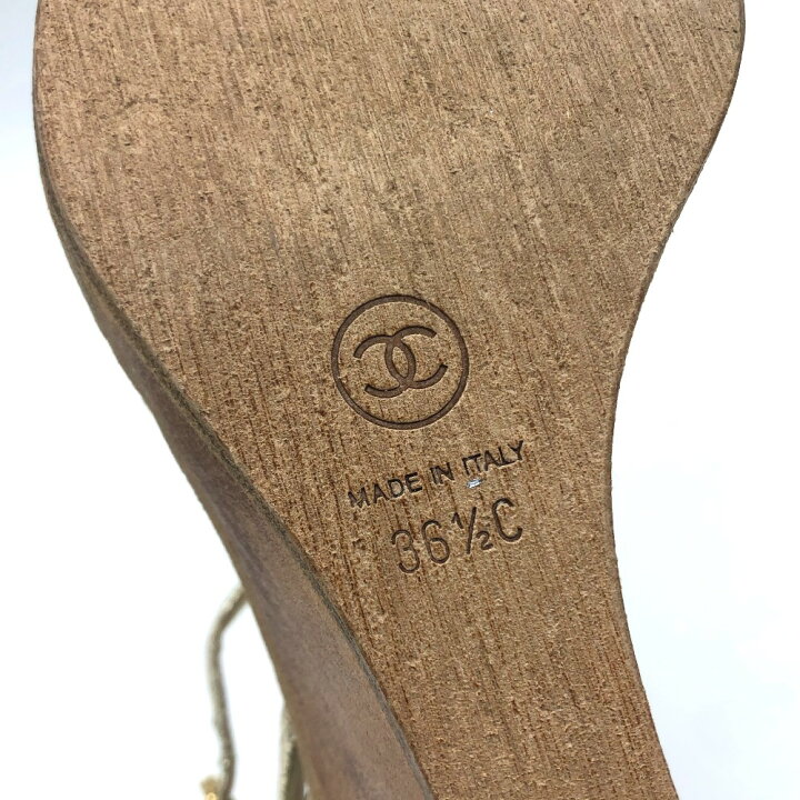 楽天市場】CHANEL シャネル CC ココマーク ウッドソール サンダル  