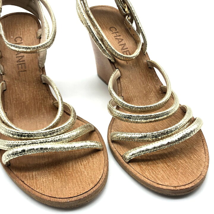 楽天市場】CHANEL シャネル CC ココマーク ウッドソール サンダル  