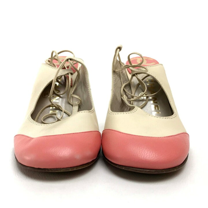 楽天市場】CHANEL シャネル レースアップ ヒール サンダル ラムスキン  