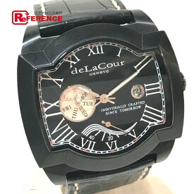 deLaCour ドゥラクール サクラ ウィークエンド 世界限定500本 シリーズ2 メンズ腕時計 腕時計 SS/革ベルト メンズ ブラック 【中古】