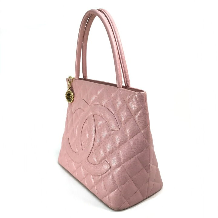 CHANEL シャネル A01804 CC ココマーク 復刻トート ハンドバッグ ゴールドチャーム トートバッグ キャビアスキン レディース ピンク×ゴールド金具 【中古】 | ブランドショップ リファレンス