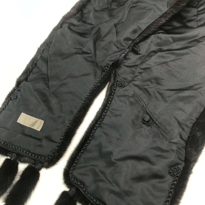 楽天市場】no brand ノーブランド ミンク ケープ マフラー ブラック  