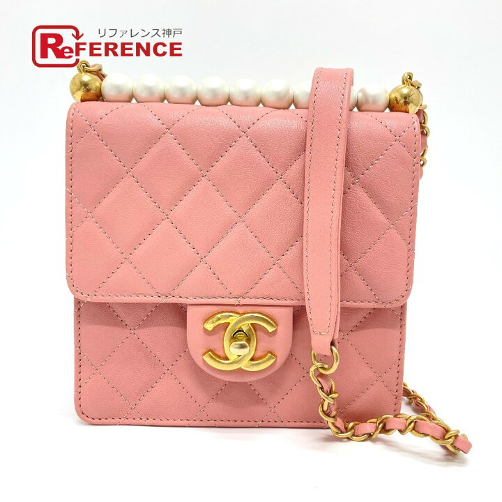 楽天市場 Chanel シャネル As0584 マトラッセ フェイクパール フラップ ショルダーバッグ ラムスキン レディース ベビーピンク 中古 ブランドショップ リファレンス