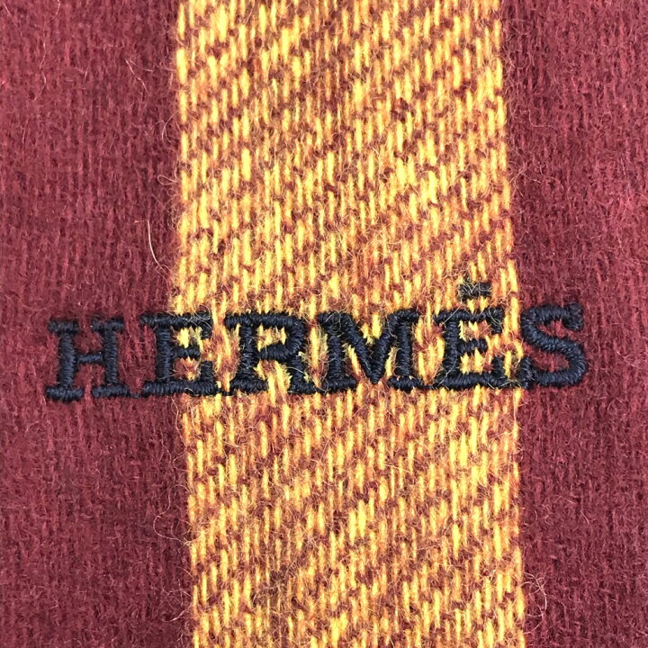 楽天市場】HERMES エルメス オルタネートストライプ フリンジ付き 