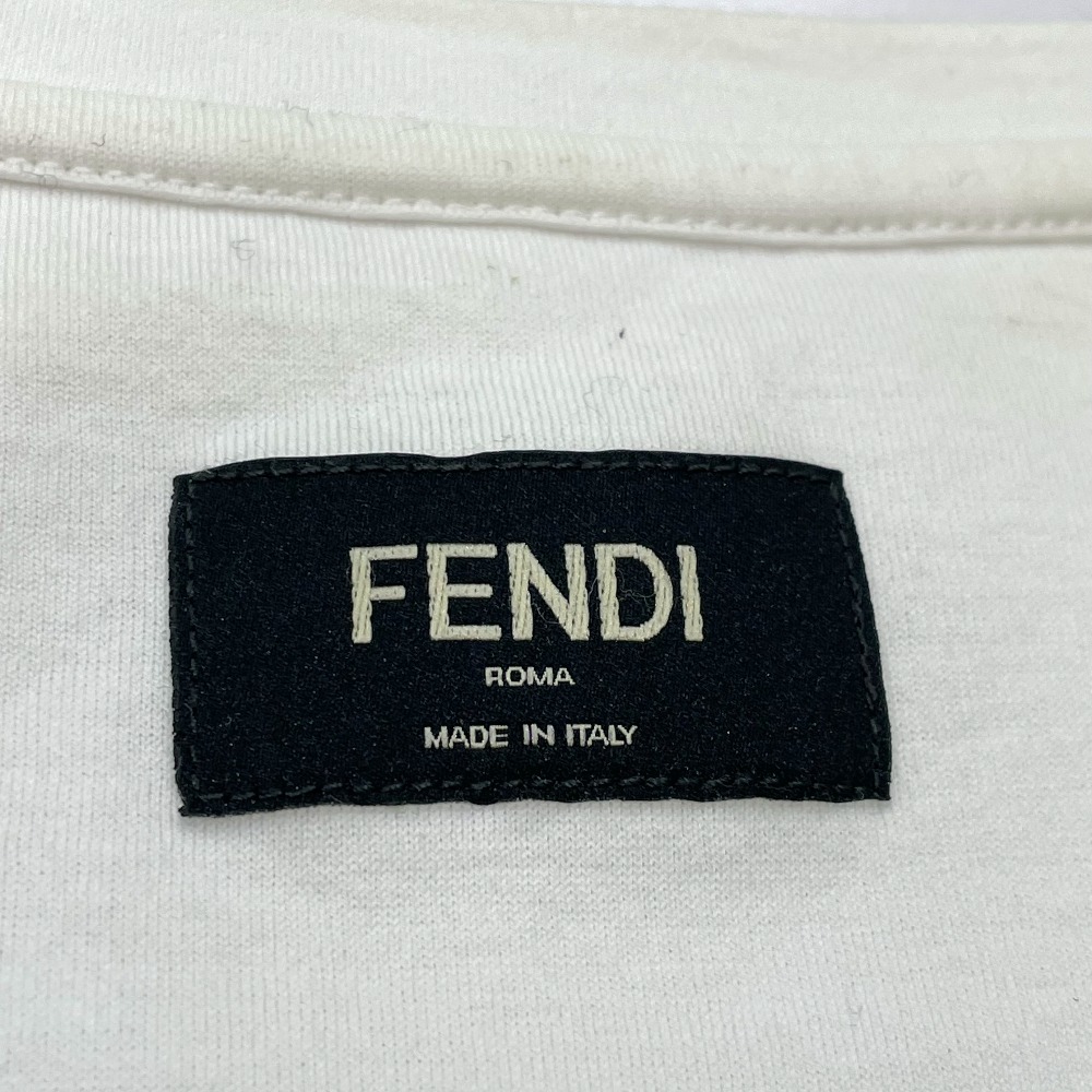 FENDI フェンディ ロゴ コットンシャツ トップス 半袖Ｔシャツ コットン メンズ ホワイト 【中古】 | ブランドショップ　リファレンス