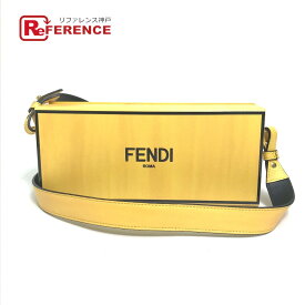 FENDI フェンディ 7VA520 ロゴ カバン BOX型 横長 2020AW ショルダーバッグ レザー メンズ イエロー/ブラック 未使用 【中古】