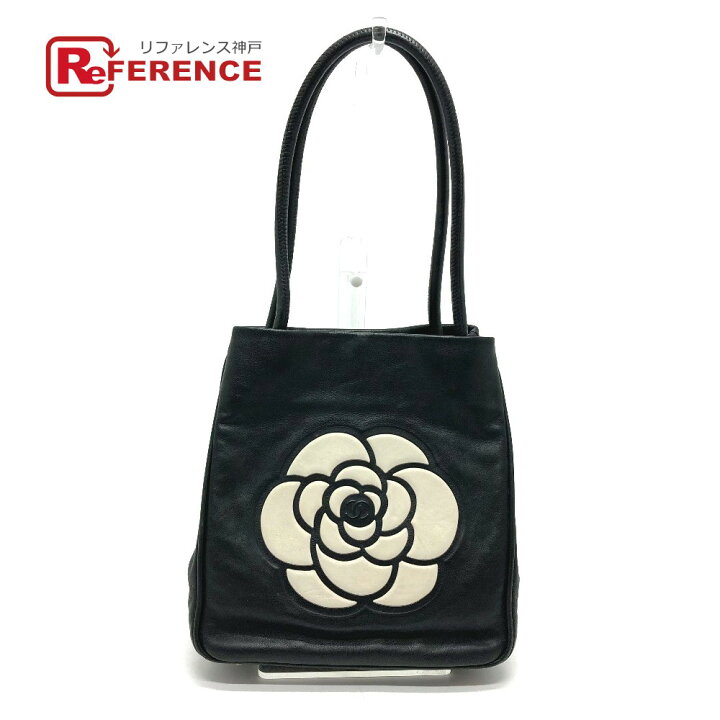 楽天市場 Chanel シャネル 0856 カメリア ロゴ レザーバッグ ショルダーバッグ ハンドバッグ トートバッグ レザー レディース ブラック 中古 ブランドショップ リファレンス