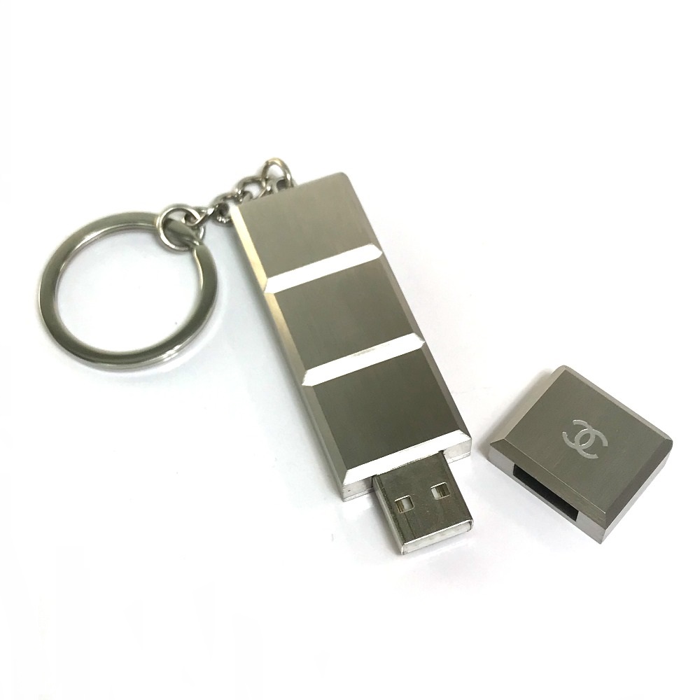 アウトレット シャネル 銀色 CHANEL チョコバー CC ココマーク USBメモリー キーホルダー メタル ユニセックス シルバー  interlab.kr