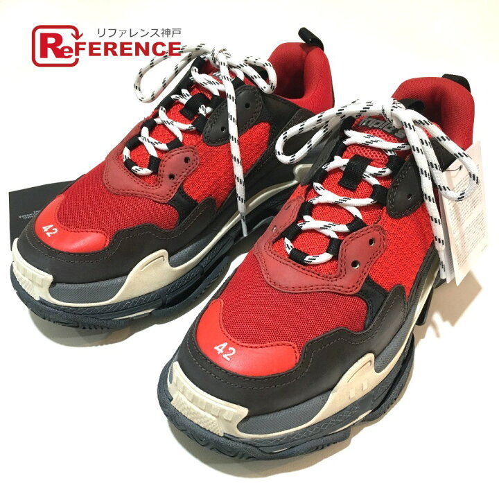 楽天市場 Balenciaga バレンシアガ メンズシューズ 靴 Triple S Shoes ユースド加工 トリプルs トレーナー 18ss スニーカー キャンバス メンズ ルージュ ルージュ ノアール 未使用 中古 ブランドショップ リファレンス