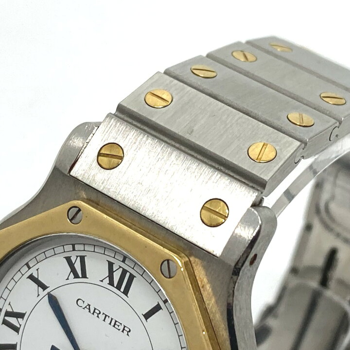 柔らかい Cartier カルティエ サントス オクタゴンsm 自動巻き レディース 腕時計 Ss Yg 3針 アイボリー文字盤 Oh仕上げ済み ウォッチ 中古 Used A 質屋かんてい局名古屋西店