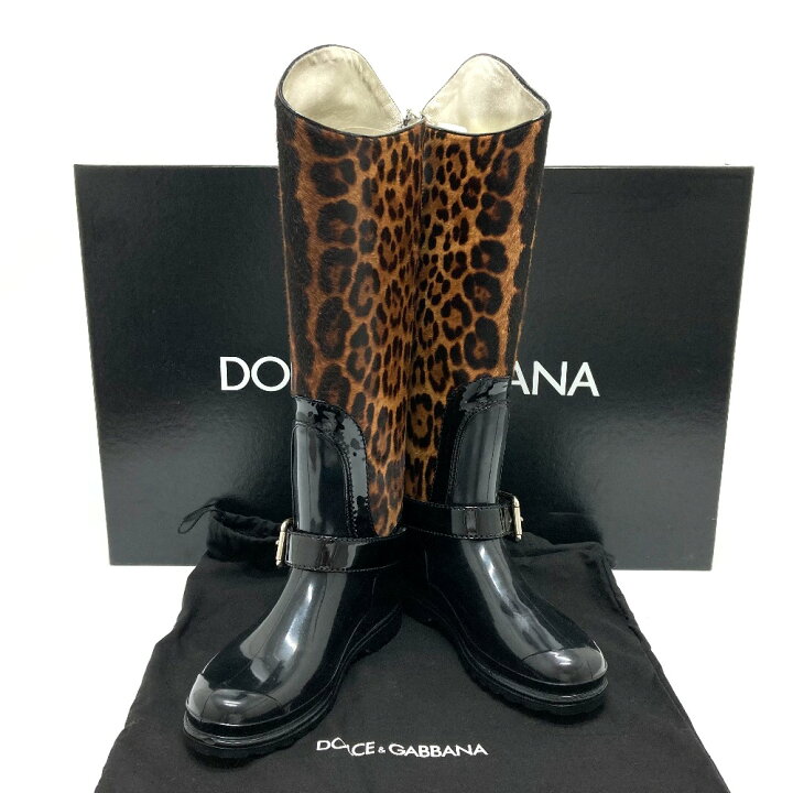 楽天市場】DOLCE&GABBANA ドルガバ レオパード ロングブーツ 靴 ブーツ 
