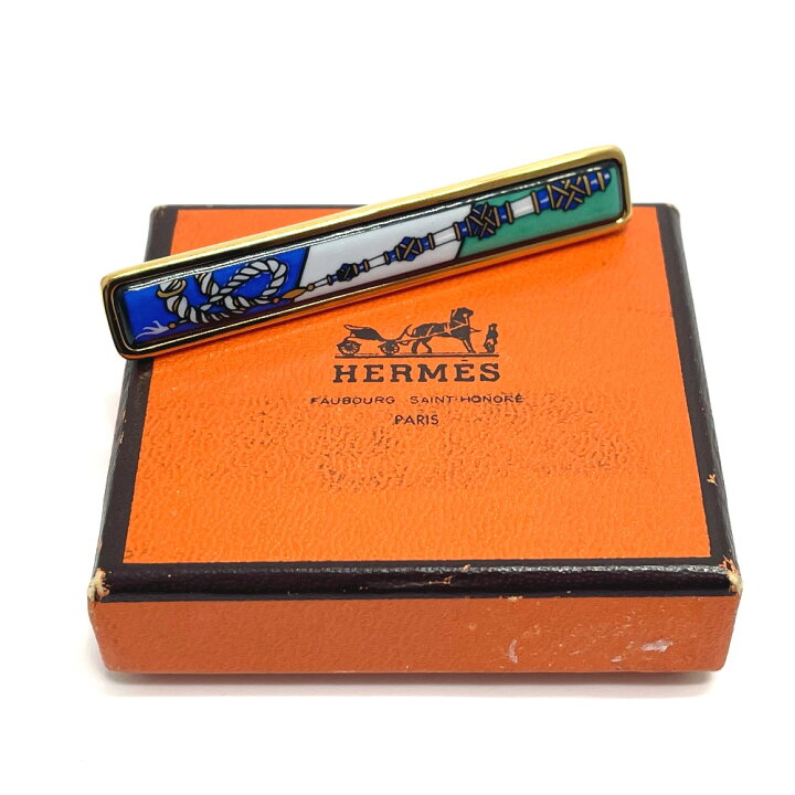 楽天市場】HERMES エルメス 宝焼 エマイユ ピンタック ブローチ メタル 