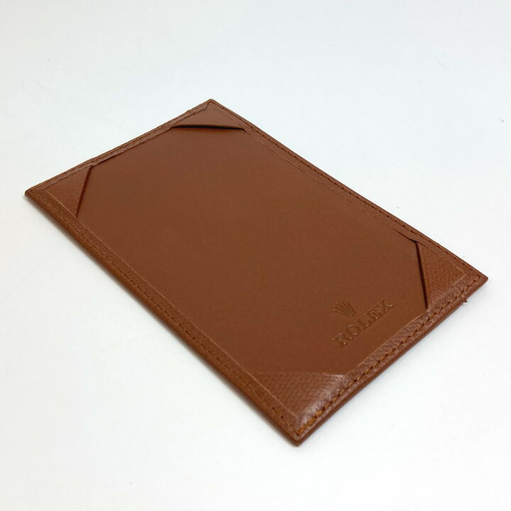 ロレックス非売品ブラウンレザー 二つ折り財布 ロゴあり