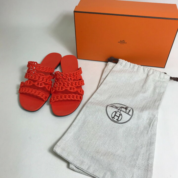 楽天市場】HERMES エルメス フラット シェヌダンクル 5連 サンダル 