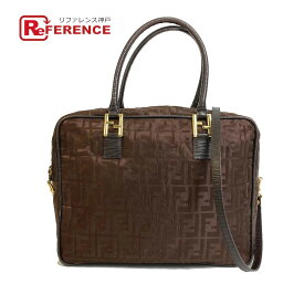 FENDI フェンディ ズッカ FF柄 カバン 2WAY ショルダーバッグ トートバッグ ナイロン/レザー レディース ブラウン 【中古】