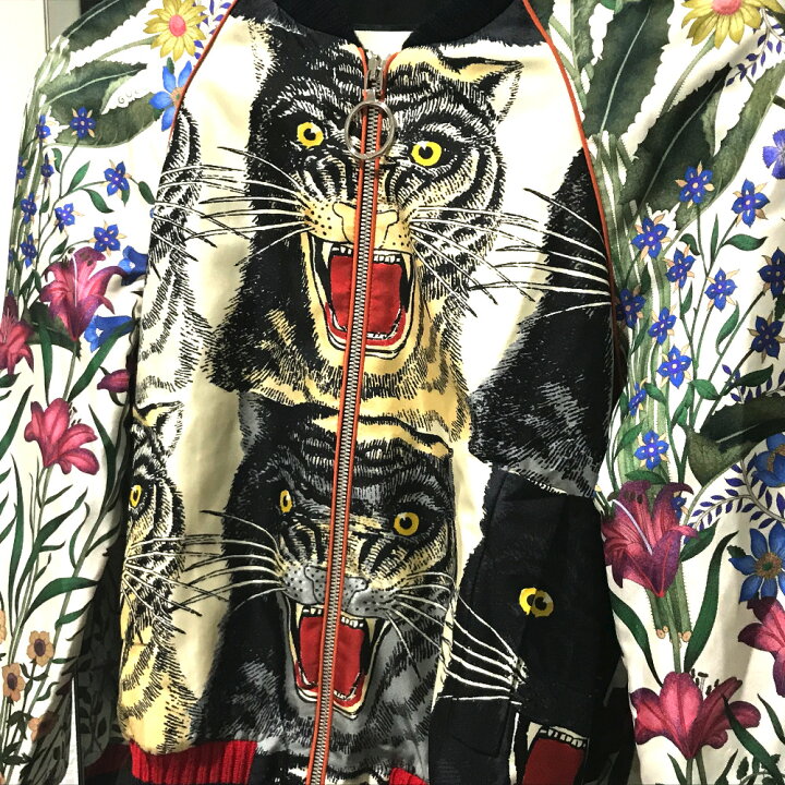 楽天市場】GUCCI グッチ 476247 タイガープリント ボンバージャケット 