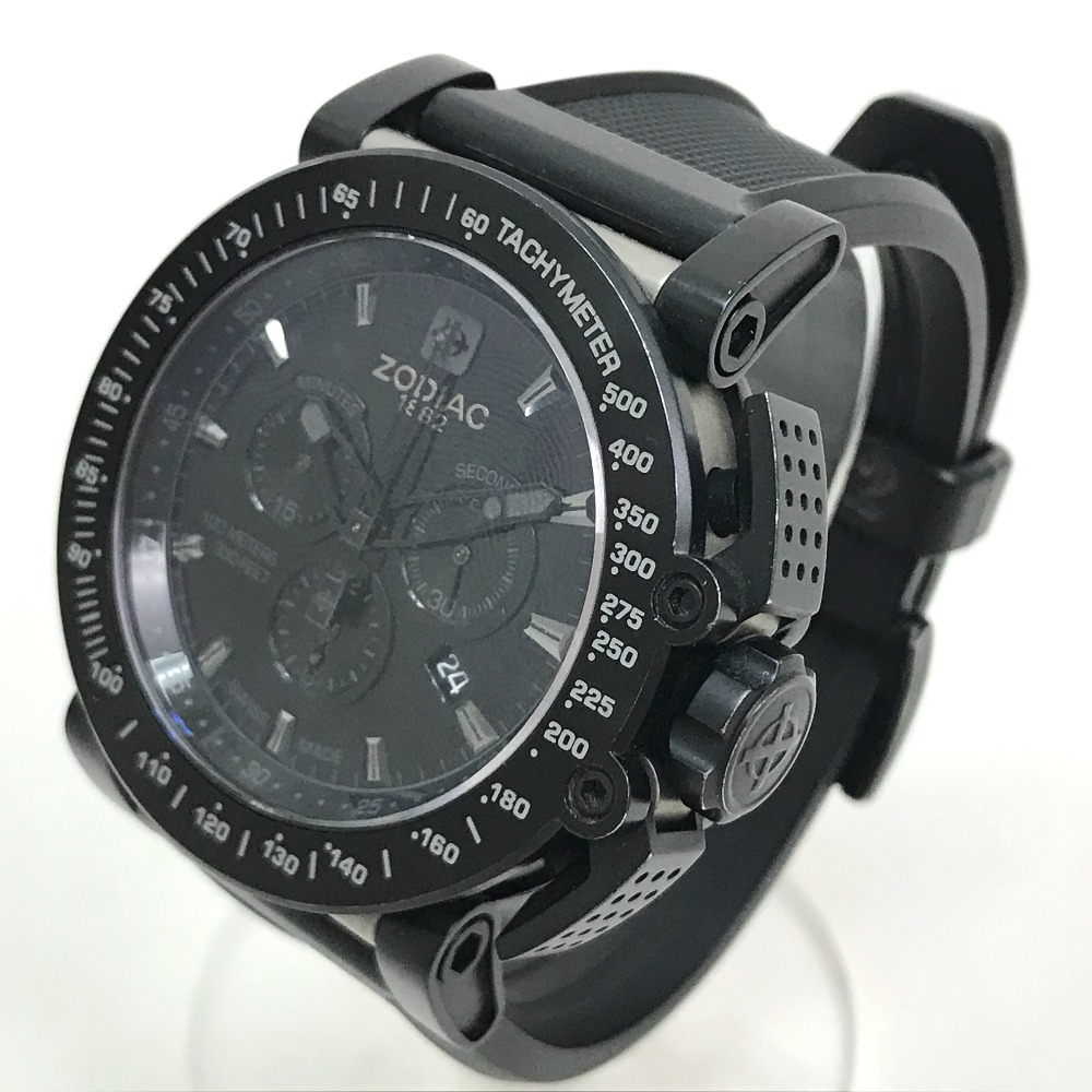 ゾディアック腕時計 ZODIAC ZMX-02 クロノグラフ 韓国 美品 黒色-