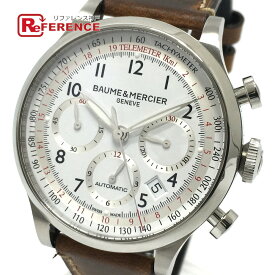 Baume & Mercier ボーム＆メルシエ MOA10000 裏スケ クロノグラフ ケープランド 自動巻き 腕時計 SS /レザーベルト メンズ シルバー シルバー×ブラウン 【中古】