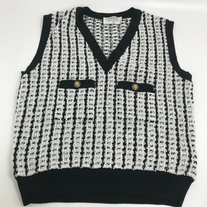 楽天市場】CHANEL シャネル バイカラー 半袖カーディガン&ベスト 
