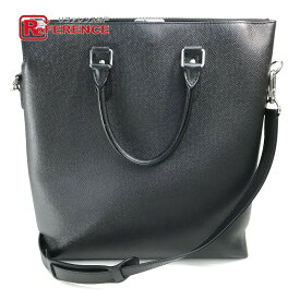 LOUIS VUITTON ルイヴィトン M33433 タイガ アントン・トート カバン 2WAY ショルダーバッグ ハンドバッグ タイガレザー メンズ ノワール ブラック×シルバー金具 【中古】