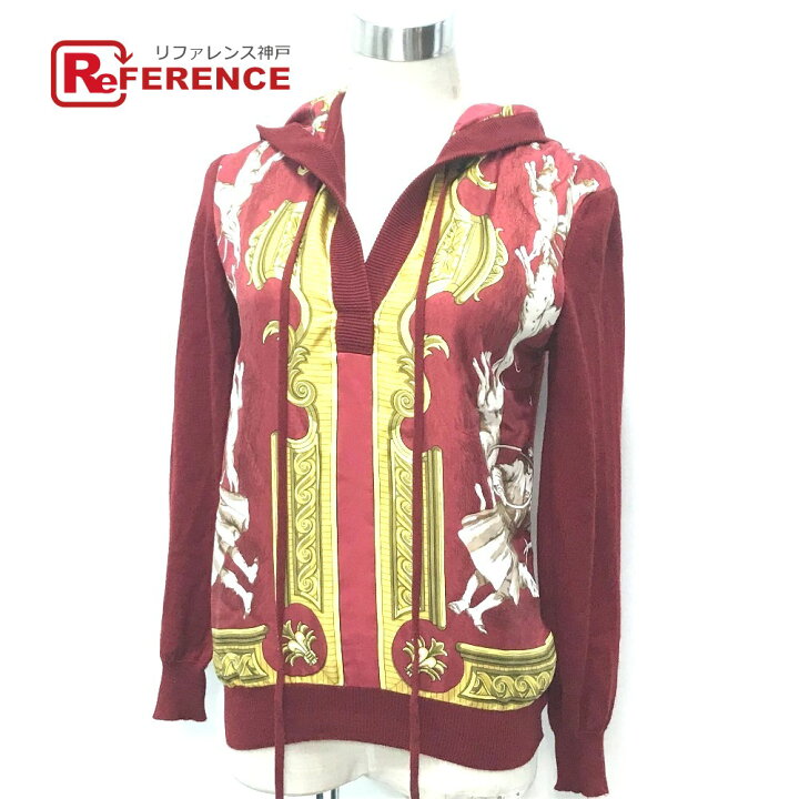 楽天市場】HERMES エルメス トップス シャツ 総柄 フード付き シルク  