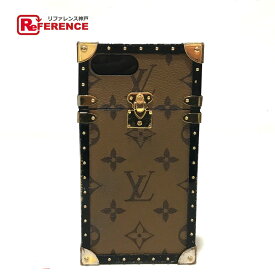 LOUIS VUITTON ルイヴィトン M64487 モノグラムリバース アイ トランク iphone7+ アイフォンケース スマートフォンケース モノグラムリバースキャンバス /プラスチック レディース ブラウン ブラウン 【中古】