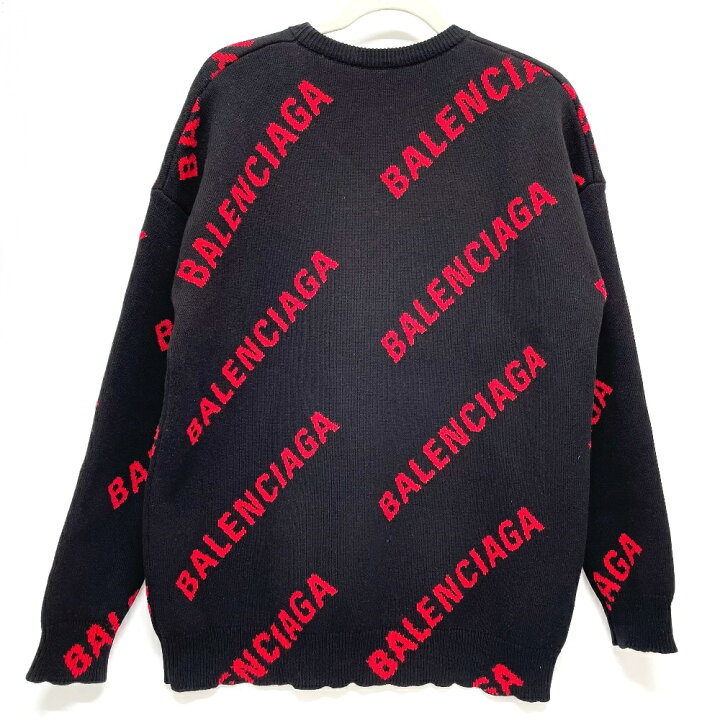 楽天市場】BALENCIAGA バレンシアガ 625329 ニット ロゴ総柄 
