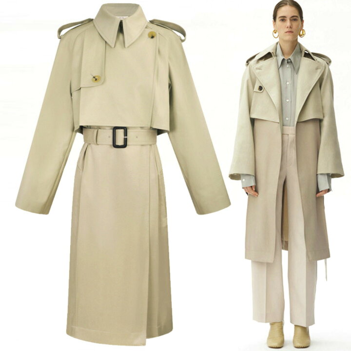 CELINE セリーヌ 28V36-6073 トレンチコート マスチック ダブルフェイス アウター ロングコート 18-19AW トレンチコート コットン レディース ベージュ 新品同様 【中古】 | ブランドショップ リファレンス