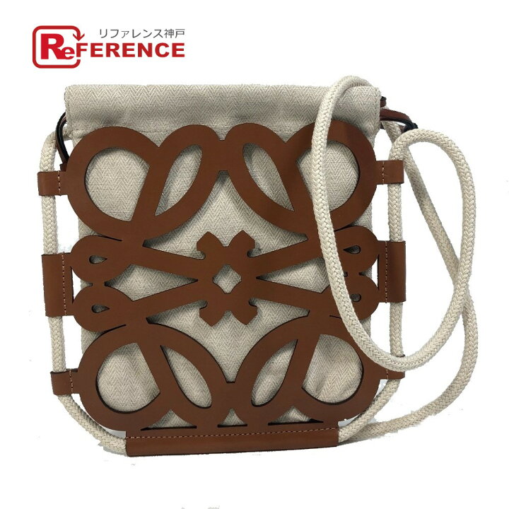 ロエベ♡LOEWE♡アナグラムカットアウトクロスボディ♡タンエクリュ  