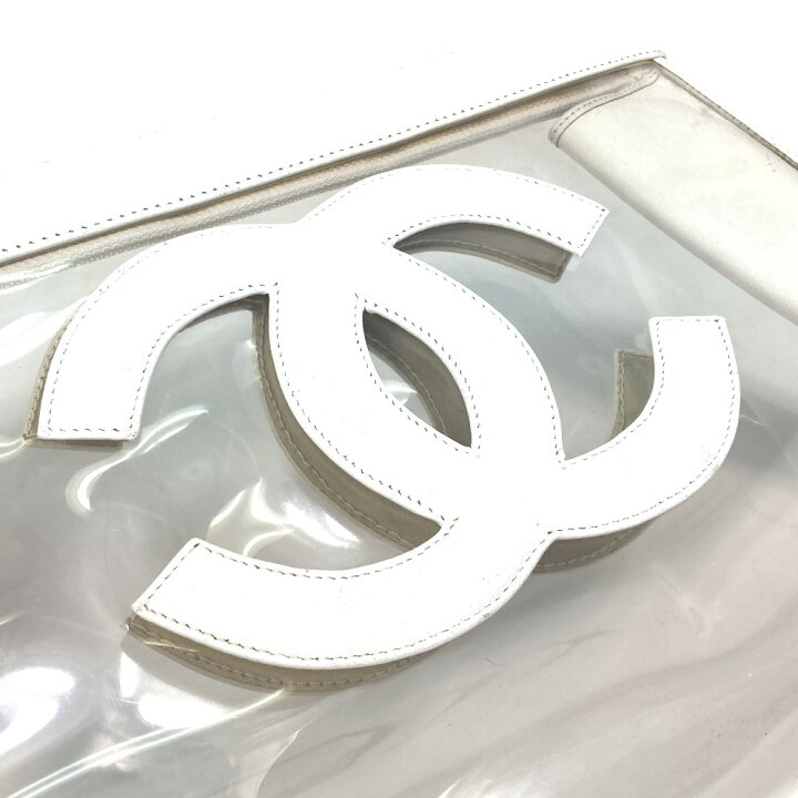 楽天市場】CHANEL シャネル CC ココマーク 透明バッグ クリア クラッチ 