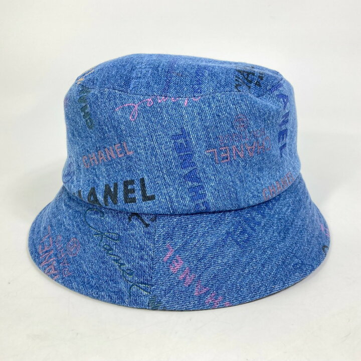 楽天市場】CHANEL シャネル 総柄ロゴ デニムクラッシャーハット