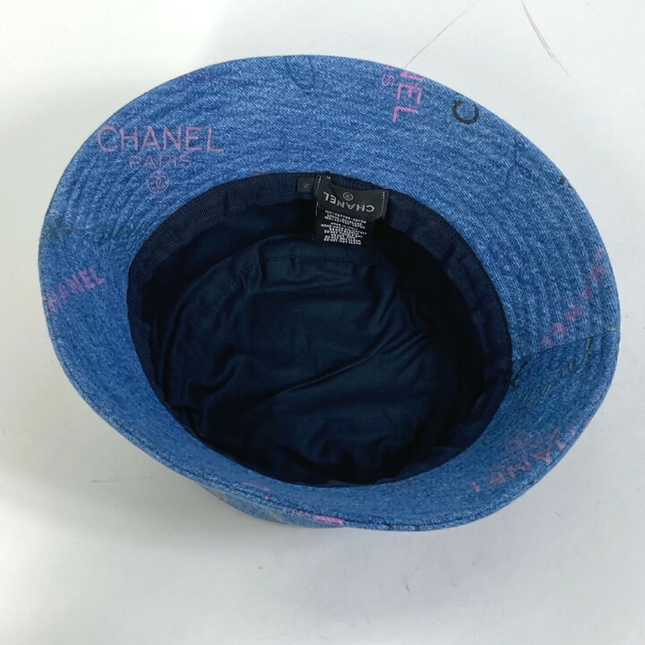 楽天市場】CHANEL シャネル 総柄ロゴ デニムクラッシャーハット 