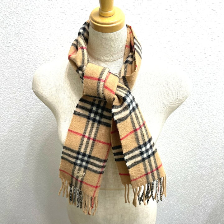 美品✨バーバリー カシミヤ100% マフラー ノバチェック ブラウン  