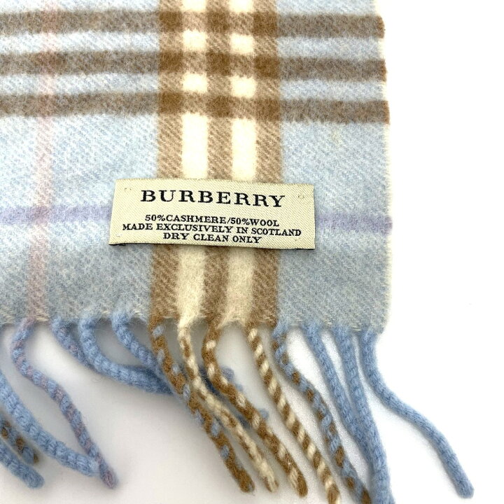 楽天市場】BURBERRY バーバリー チェック 新タグ/フリンジ 