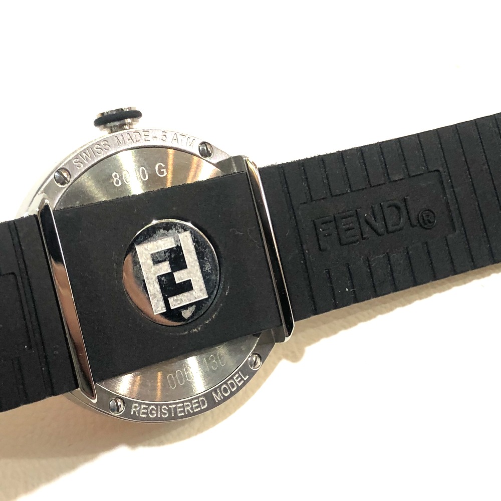 FENDI フェンディ 8010G FFロゴ ブースラ ドーム型 クオーツ 腕時計 SS /ラバーベルト レディース シルバー×ブラック 【中古】 |  ブランドショップ　リファレンス