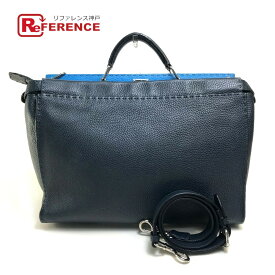 FENDI フェンディ 7VA388 セレリア ピーカブー カバン 2WAY ショルダーバッグ ビジネスバッグ レザー メンズ ネイビー×ブルー 【中古】