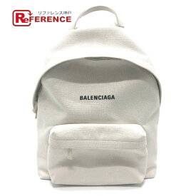 BALENCIAGA バレンシアガ 552374 ロゴ バックパック リュックサック キャンバス メンズ ホワイト 【中古】