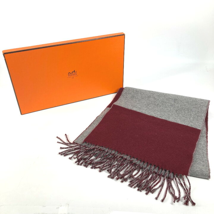 楽天市場】HERMES エルメス フリンジ カザック バイカラー マフラー  