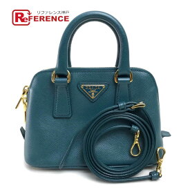 PRADA プラダ BL0851 ポシェット 斜め掛け 2WAY ハンドバッグ サフィアーノレザー レディース グリーン 【中古】