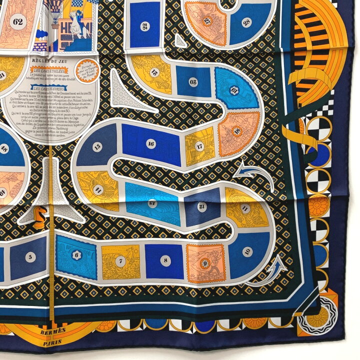 楽天市場】HERMES エルメス 63マスの世界旅行 カレ90 サイコロ付き 