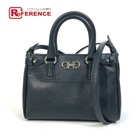 Salvatore Ferragamo サルヴァトーレフェラガモ 21E235 ガンチーニ ミニ カバン 2WAY ショルダーバッグ レザー レディース ブラック 【中古】